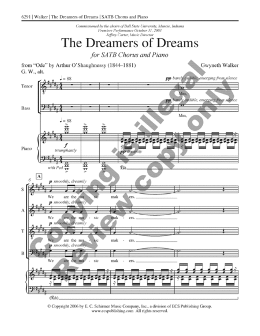 The Dreamers of Dreams 4-Part scores gallery preview page 2