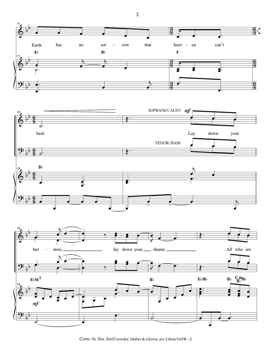 Come As You Are 4-Part scores gallery preview page 2