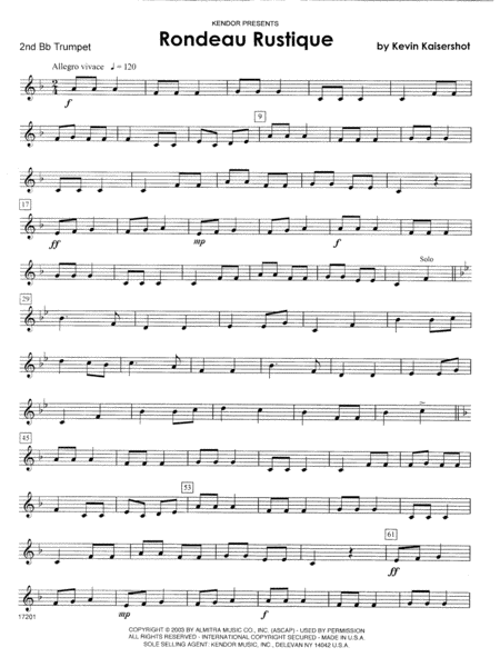Rondeau Rustique - 2nd Bb Trumpet