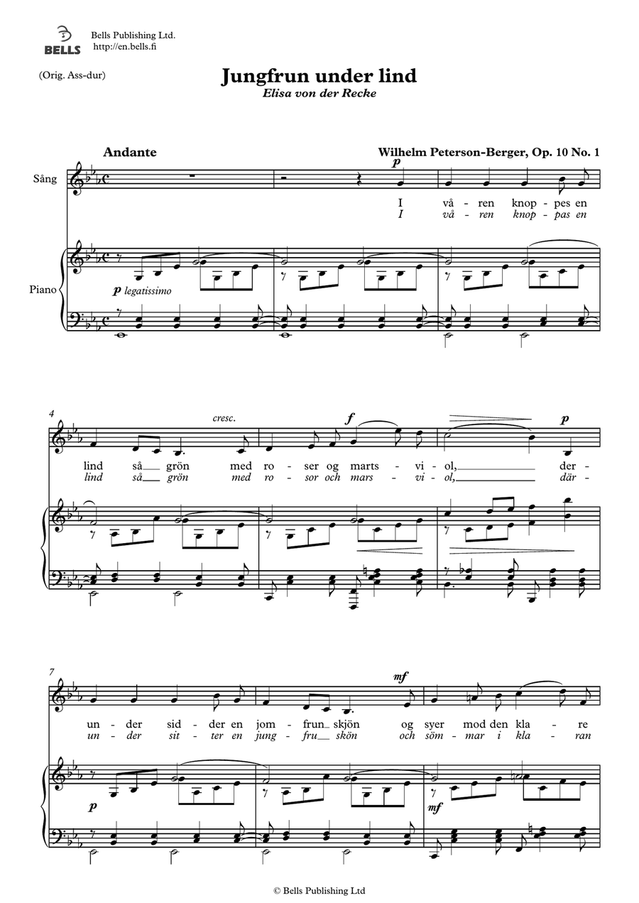Jungfrun under lind, Op. 10 No. 1 (E-flat Major)