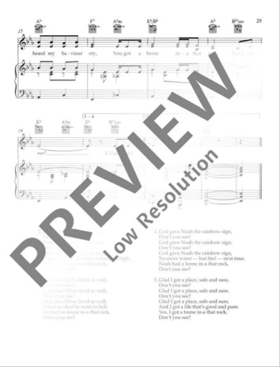 I Got a Home in That Rock Piano, Vocal, Guitar scores gallery preview page 3