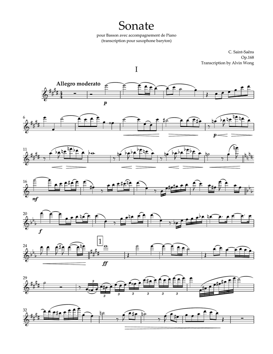Bassoon Sonata Op.168 - Baritone Saxophone Bassoon scores gallery preview page 3