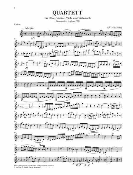 Oboe Quartet F Major K.370 (368b)