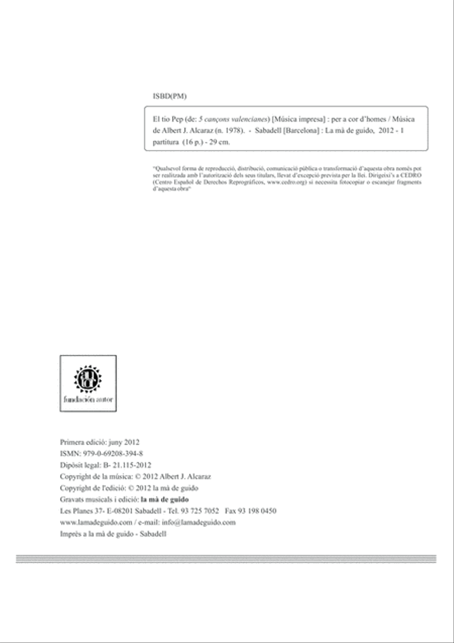 El tio Pep TTBB scores gallery preview page 4