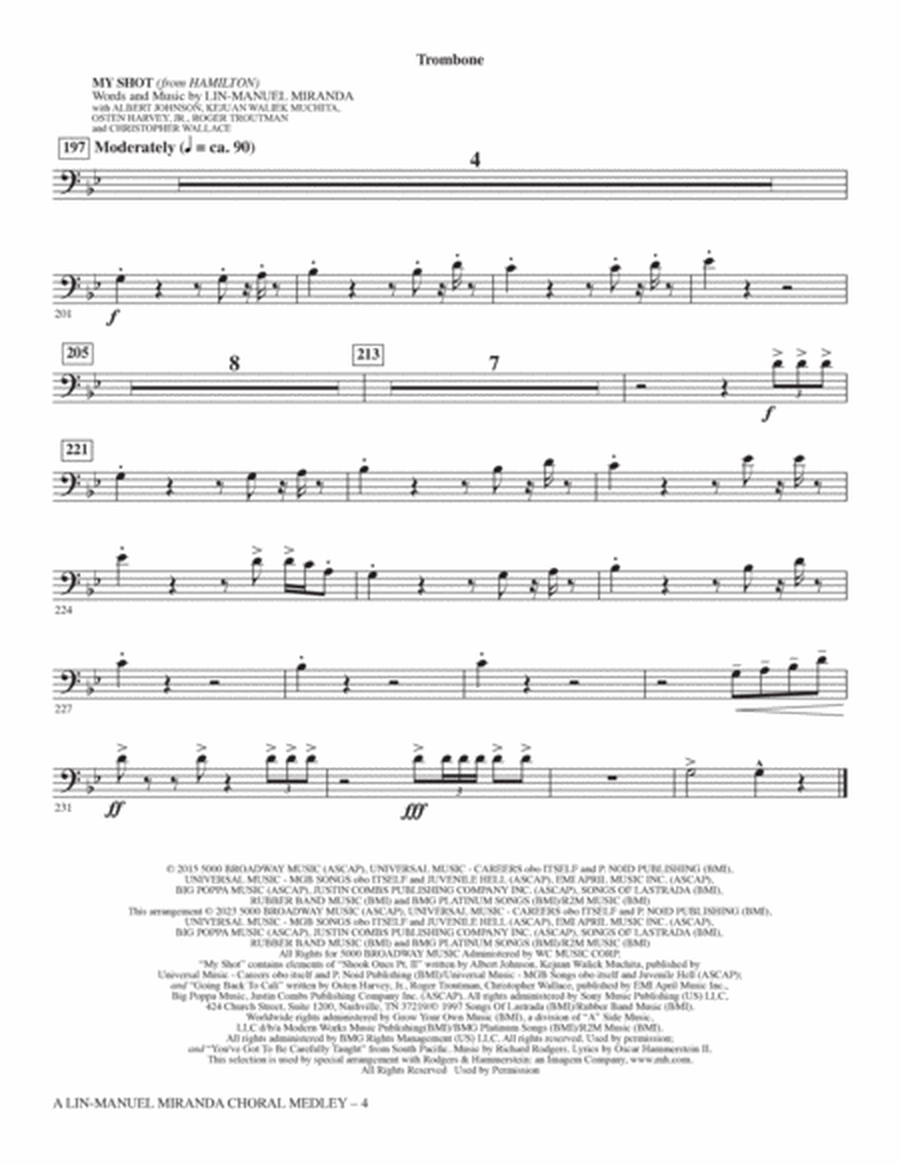A Lin-Manuel Miranda Choral Medley (arr. Mark Brymer) - Trombone