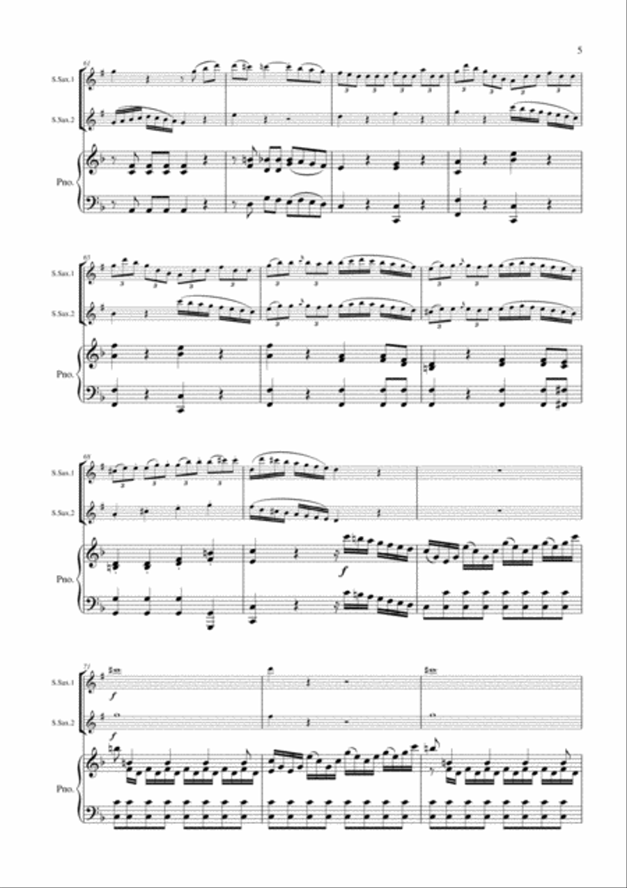Concerto in G major G.1077 arranged for 2 saxophones and piano Woodwind Ensemble scores gallery preview page 6