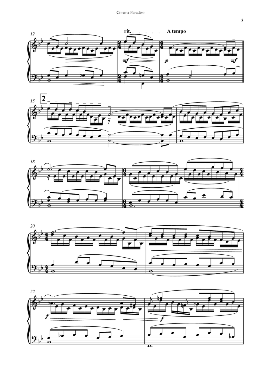 Cinema Paradiso Piano Solo scores gallery preview page 3