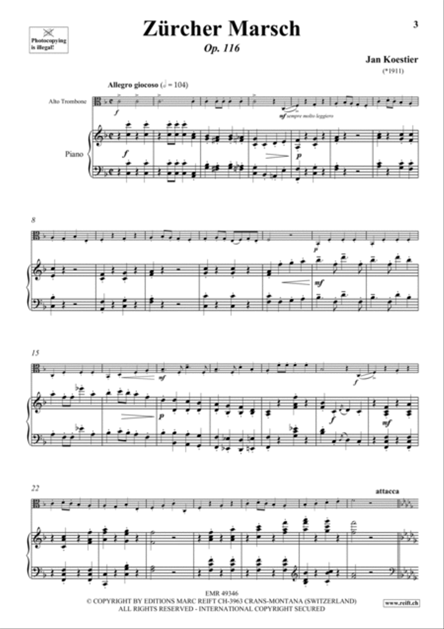 Zurcher Marsch Zurcher Marsch Piano Accompaniment scores gallery preview page 6