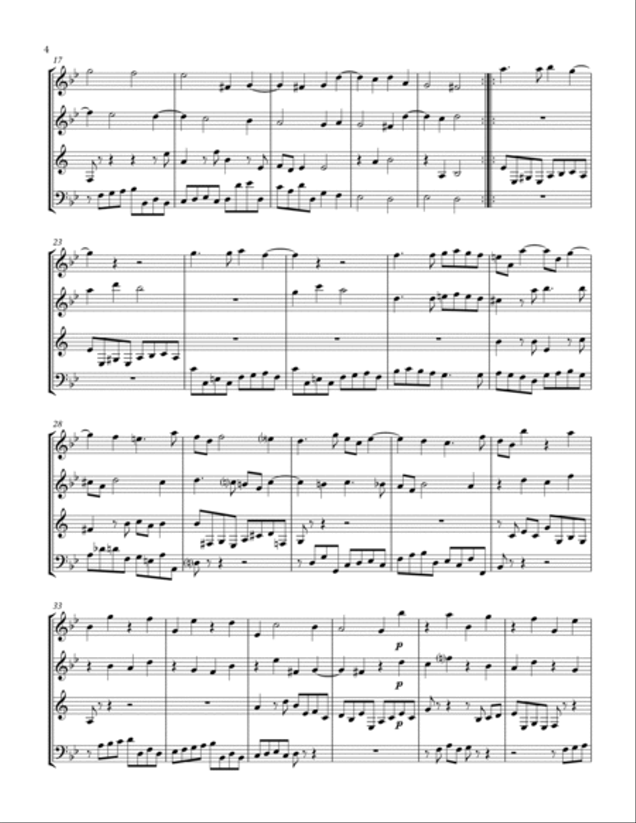 CHRISTMAS CONCERTO Concerto VIII Op. 6 No. 8, Fatto per la notte di natale, by Corelli, for Woodwin Woodwind Quartet scores gallery preview page 5