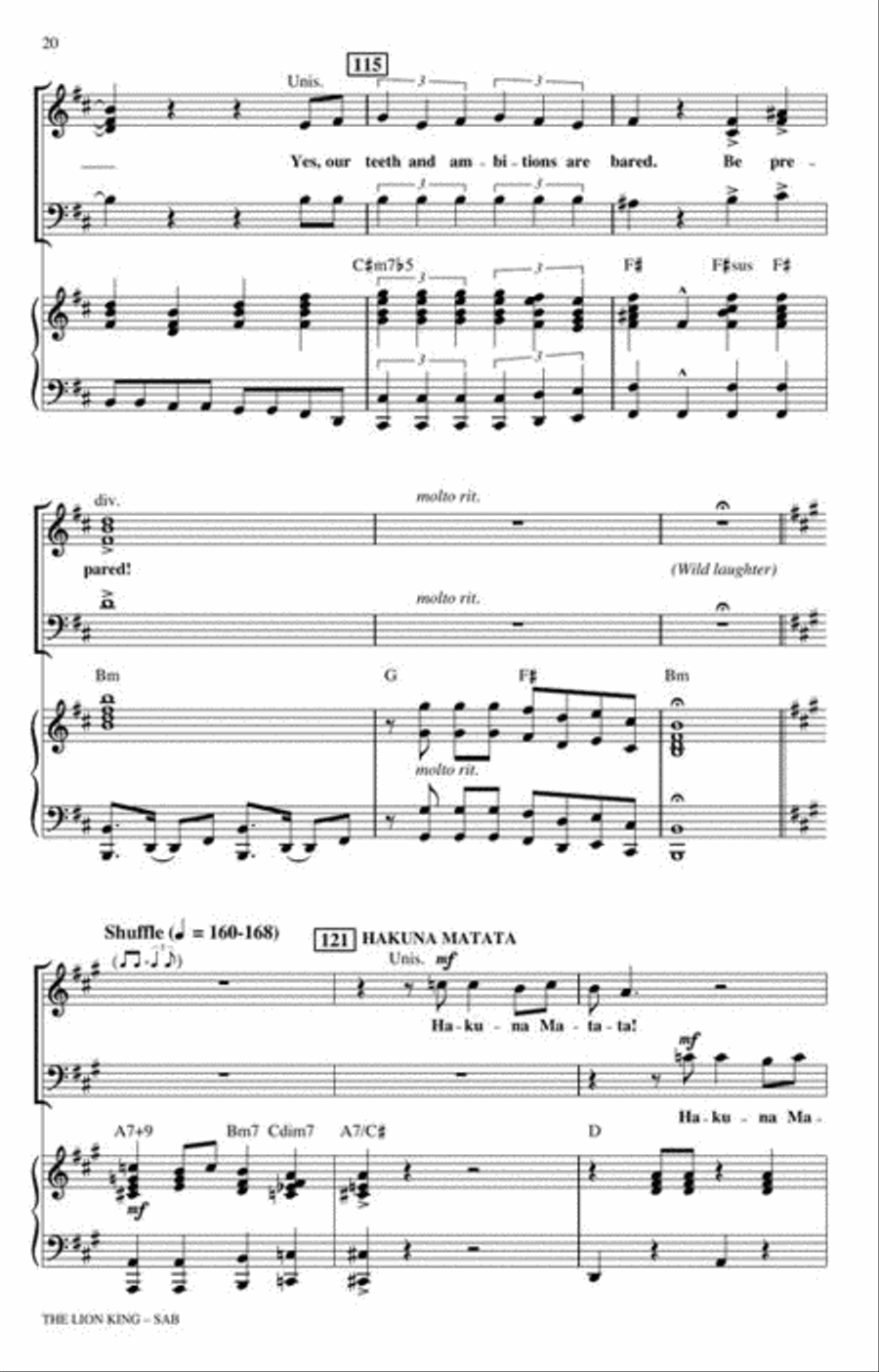 The Lion King (Medley) 3-Part scores gallery preview page 6