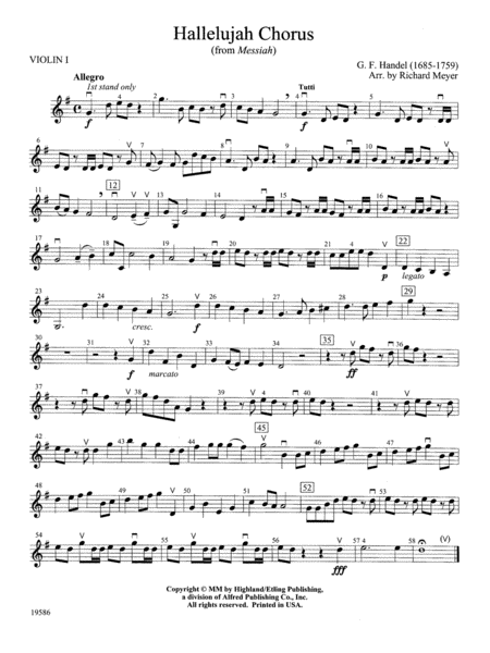 Hallelujah Chorus from Messiah: 1st Violin
