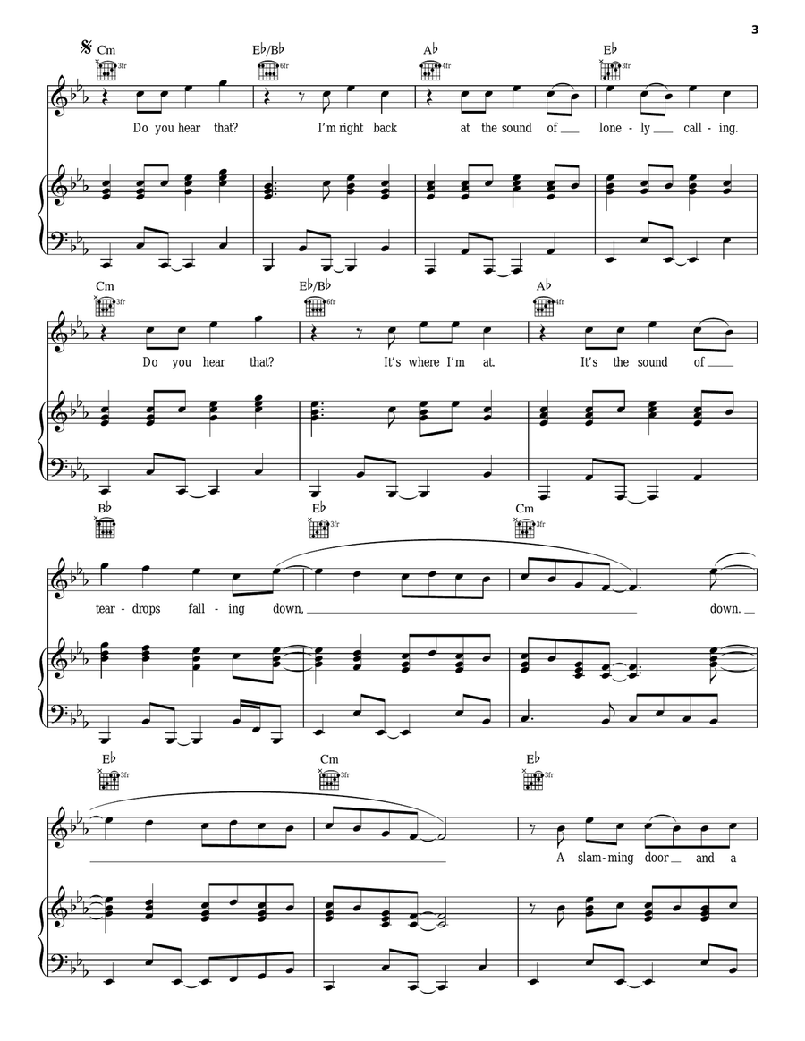 Crash And Burn Piano, Vocal, Guitar scores gallery preview page 3