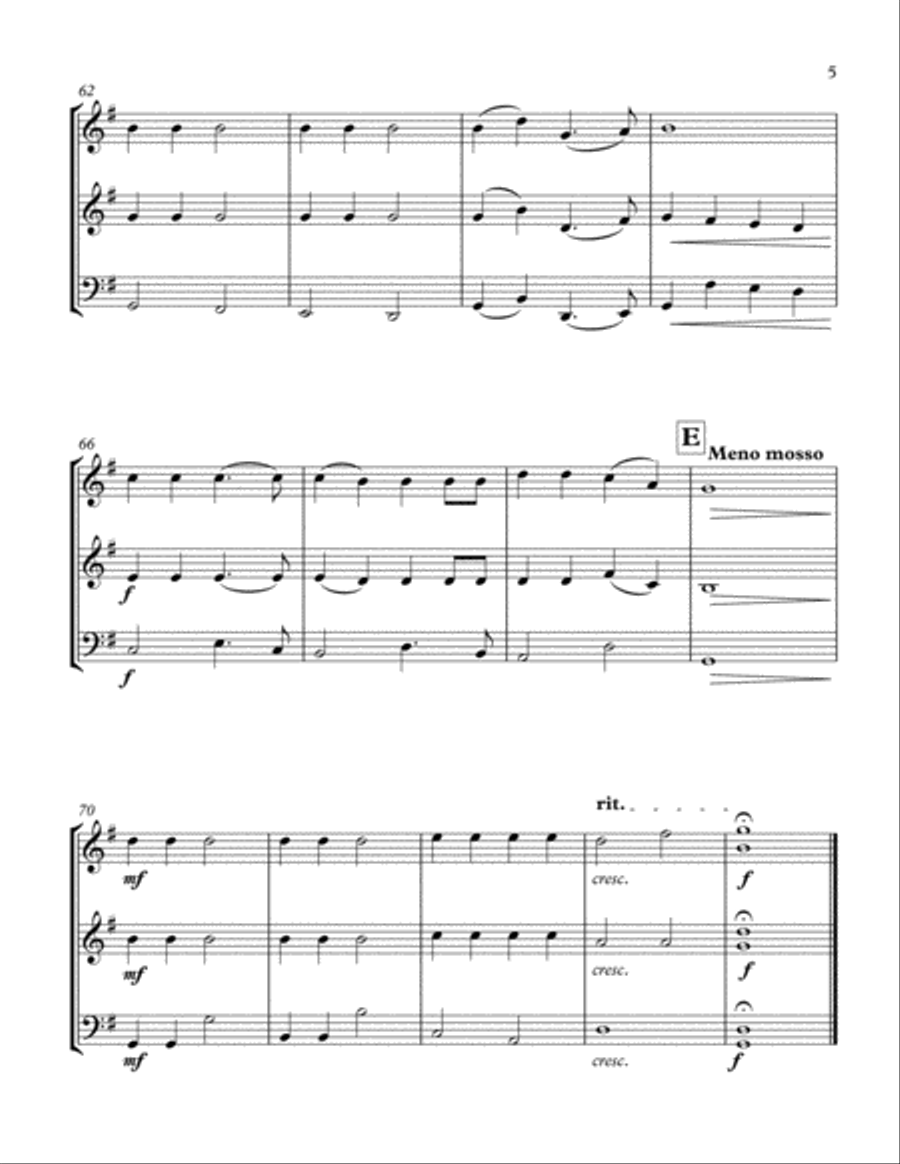 Jingle Bells Two Violins and Cello Trio String Trio scores gallery preview page 5