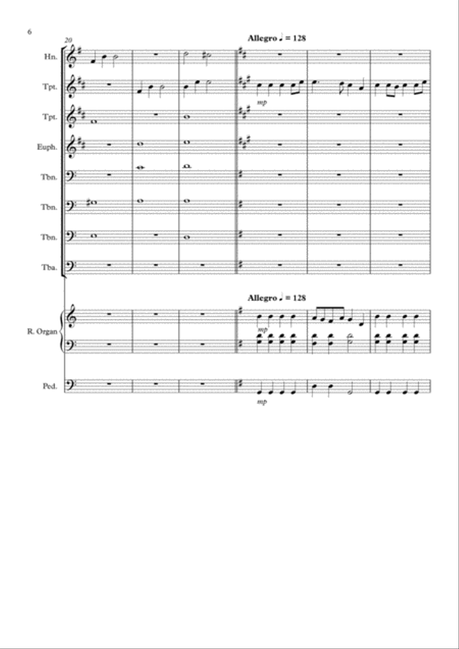 Joy To The World (for brass and organ) Large Ensemble scores gallery preview page 6