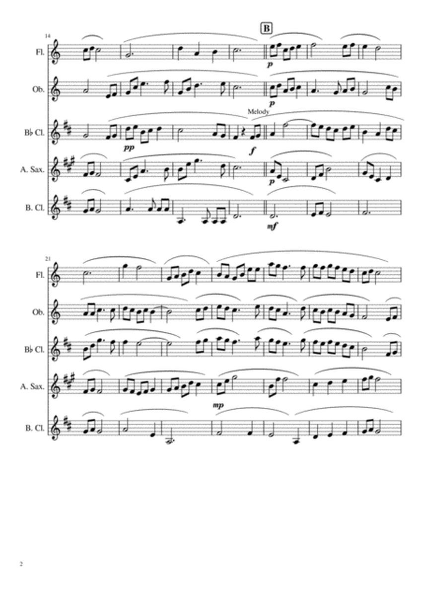 Quintet for Woodwind: Flute, Oboe, Clarinet, Alto Sax, Bass Clarinet image number null