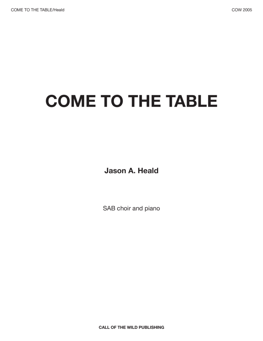 "Come to the Table" for SAB voices and piano image number null
