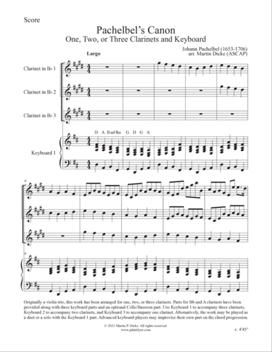 Canon (Clarinet and Keyboard) Bassoon scores gallery preview page 2