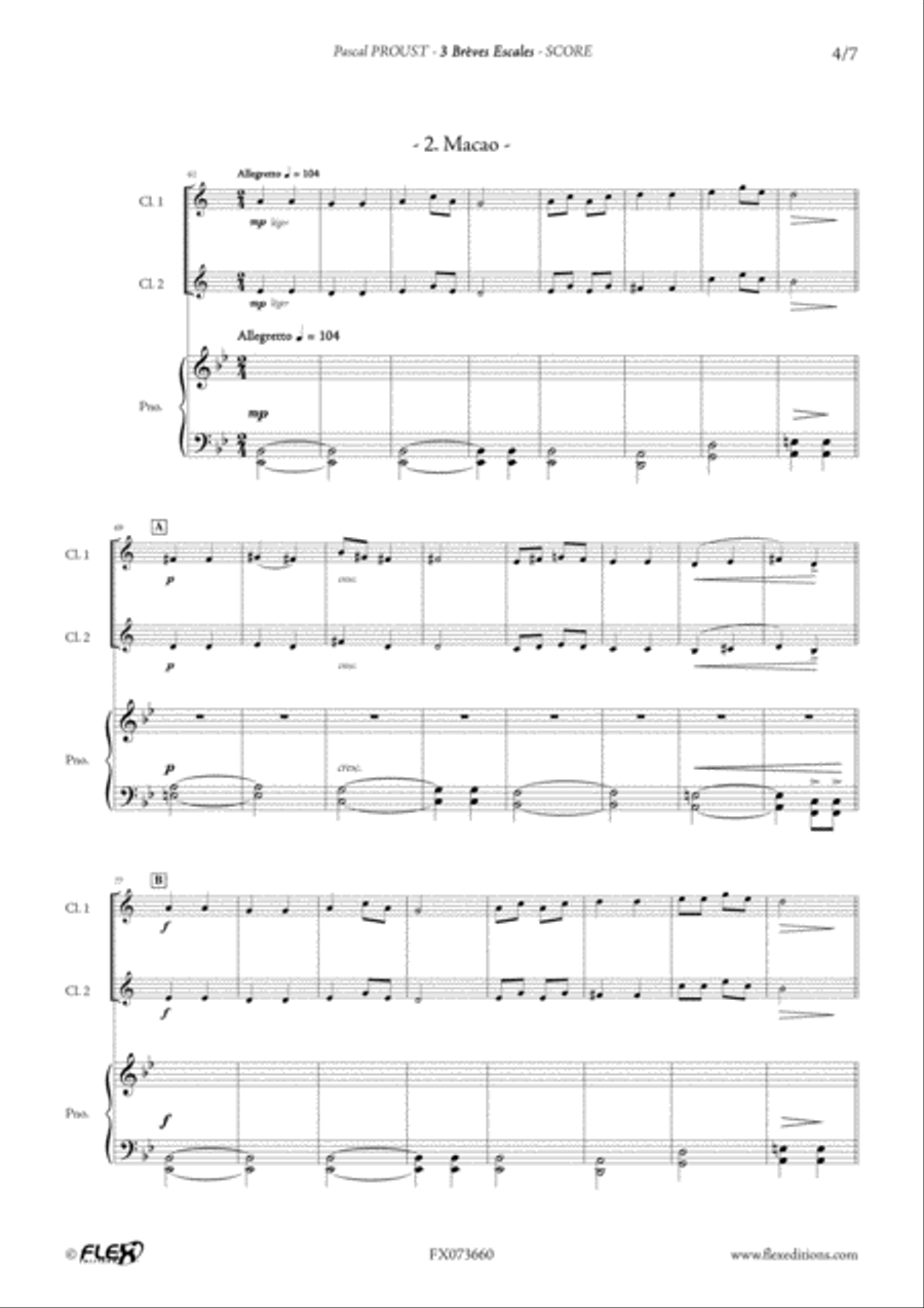 3 Breves Escales B-Flat Clarinet scores gallery preview page 4