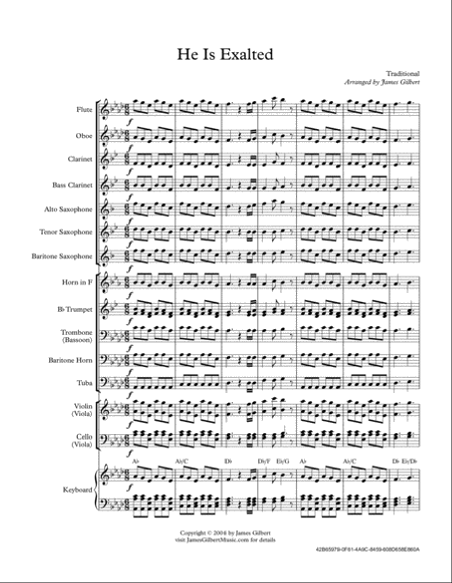 He Is Exalted Full Orchestra scores gallery preview page 2