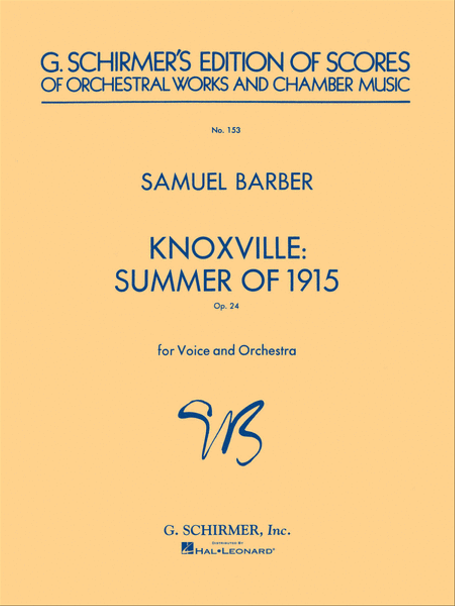 Knoxville: Summer of 1915 Orchestra scores gallery preview page 1