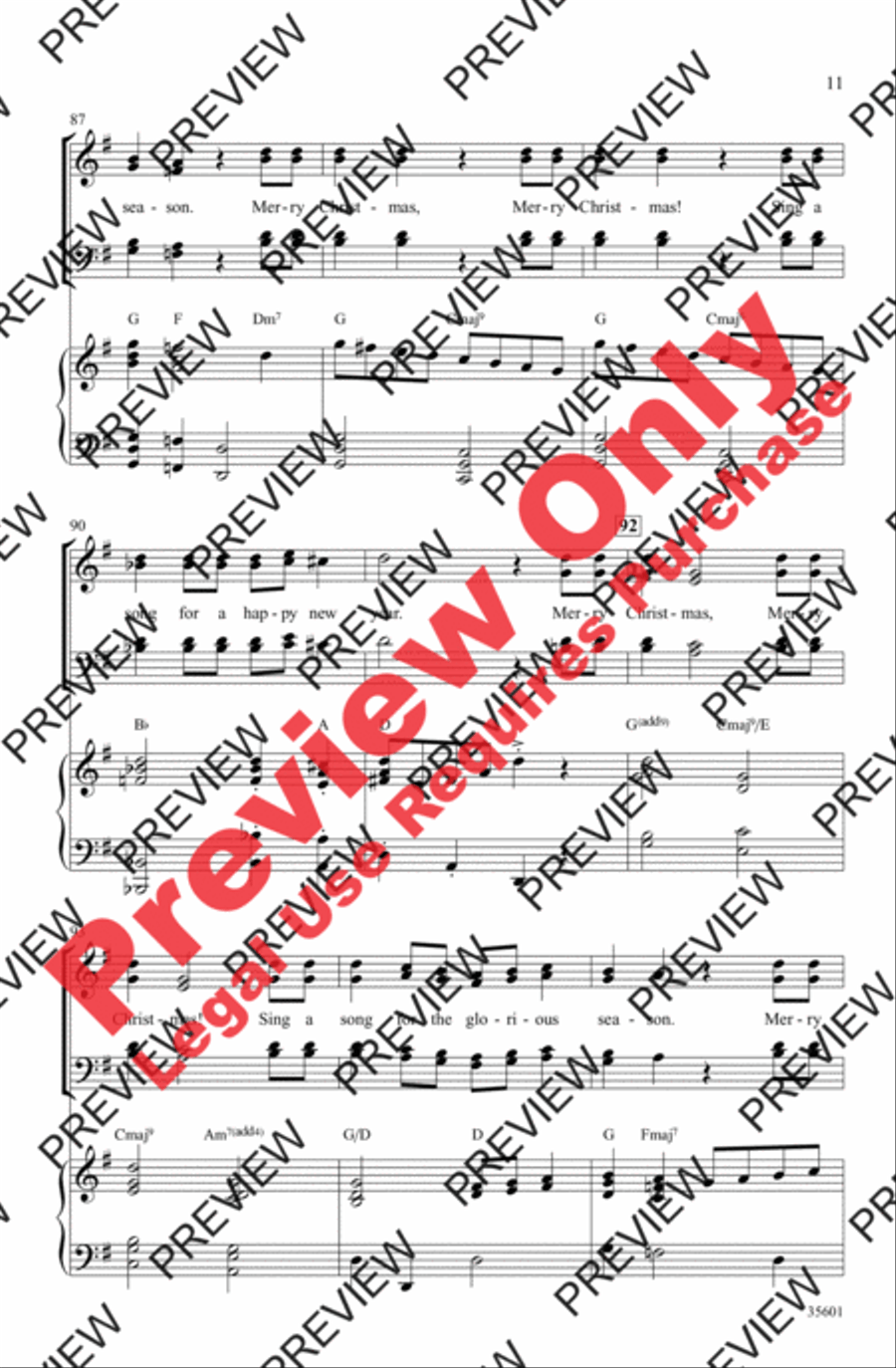 Merry Christmas, Merry Christmas 4-Part scores gallery preview page 11