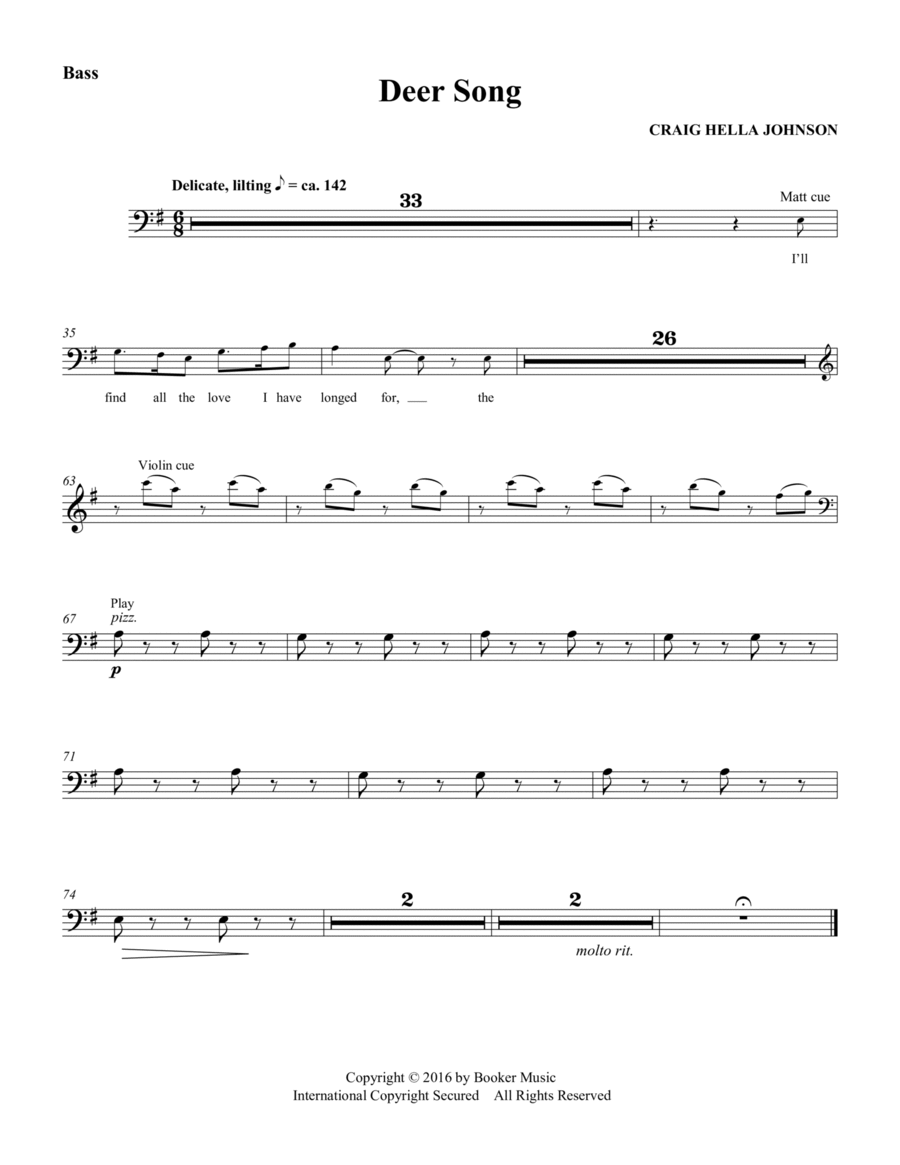 Deer Song (from Considering Matthew Shepard) - Double Bass Choir scores gallery preview page 1