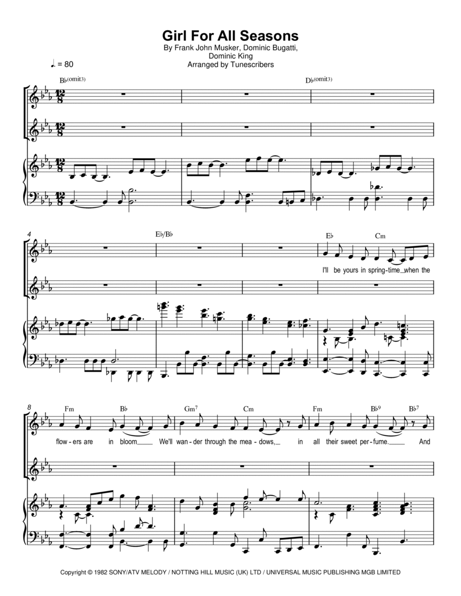 Girl For All Seasons Girl For All Seasons Voice scores gallery preview page 1