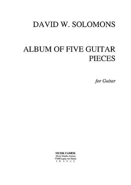 Collection of 5 works for guitar