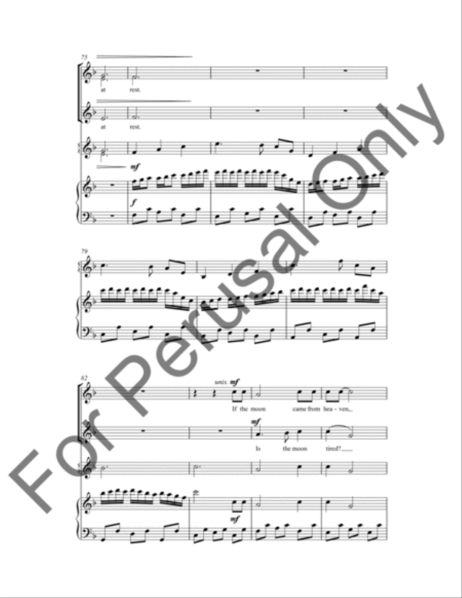 Is The Moon Tired? (Choral Score) SSA scores gallery preview page 8