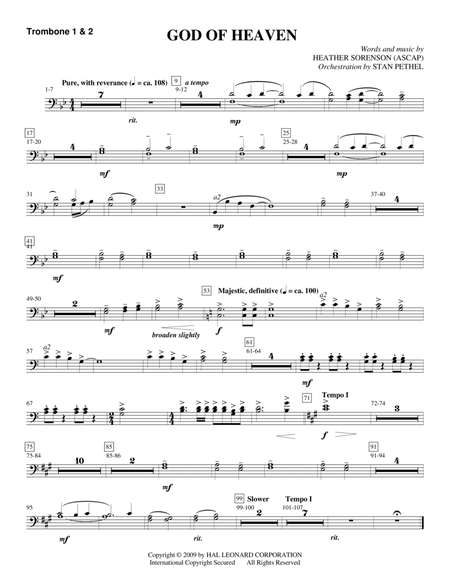 God Of Heaven - Trombone 1 & 2