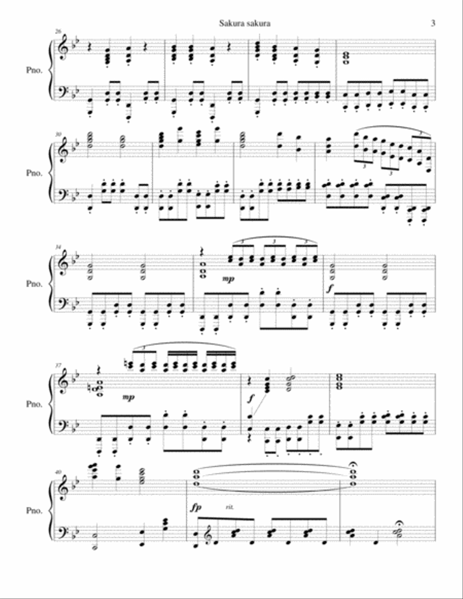 Sakura sakura - Piano Transcription Piano Solo scores gallery preview page 4