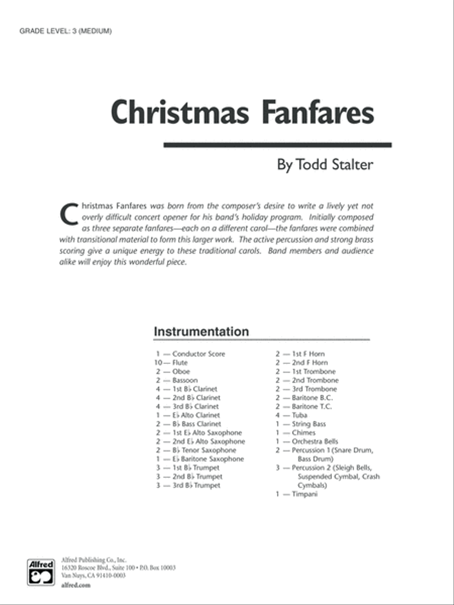 Christmas Fanfares: Score Concert Band scores gallery preview page 1