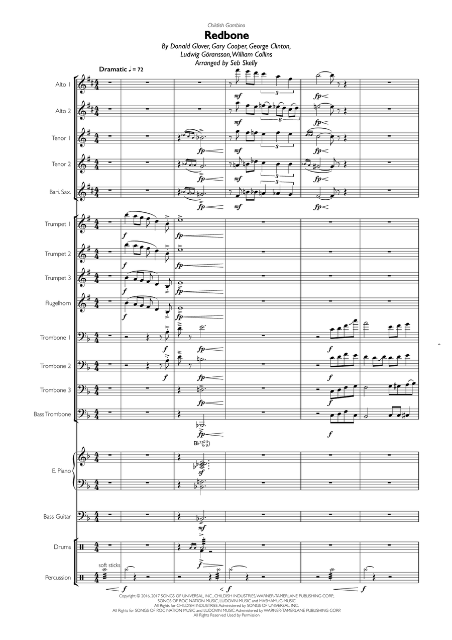 Redbone Jazz Ensemble scores gallery preview page 1