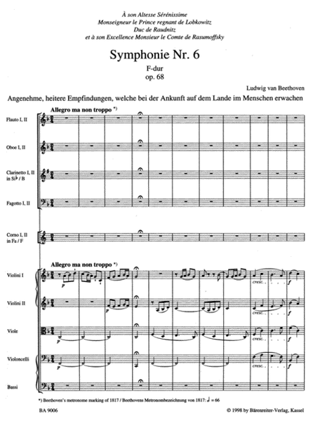 Symphony, No. 6 F major, Op. 68 'Pastorale'