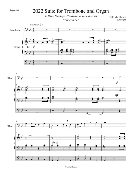 2022 Suite for Trombone and Organ (complete) for Lent, Palm Sunday, and Easter, by Phil Lehenbauer image number null