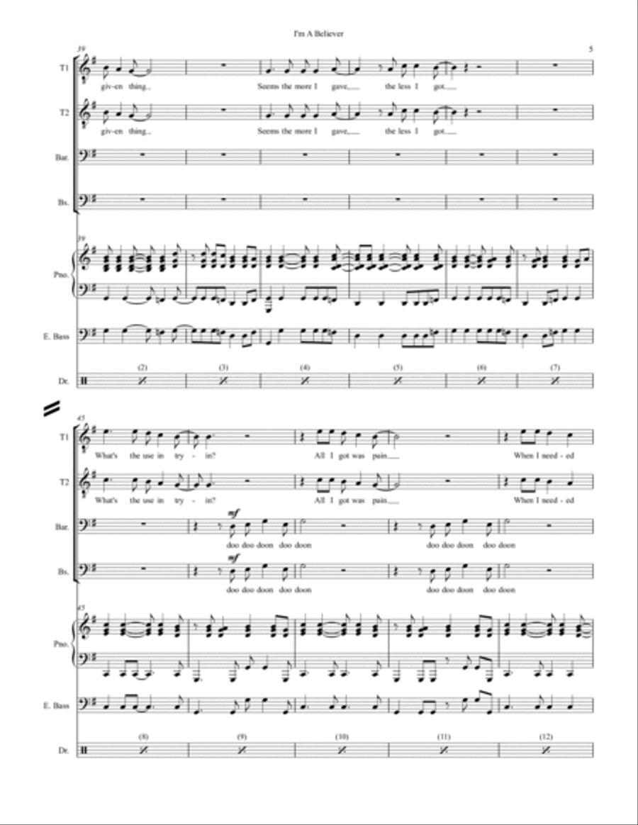 I'm A Believer Small Ensemble scores gallery preview page 5