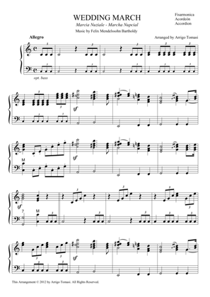 Mendelssohn's Wedding March for accordion