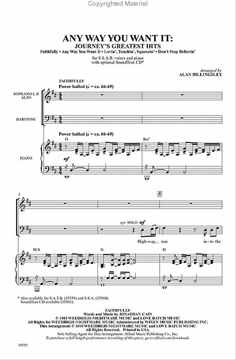 Any Way You Want It: Journey's Greatest Hits 3-Part scores gallery preview page 2