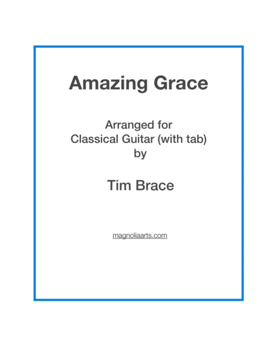 Amazing Grace for solo guitar - score and tab image number null