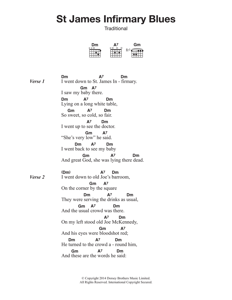 St James' Infirmary Blues Electric Guitar scores gallery preview page 1