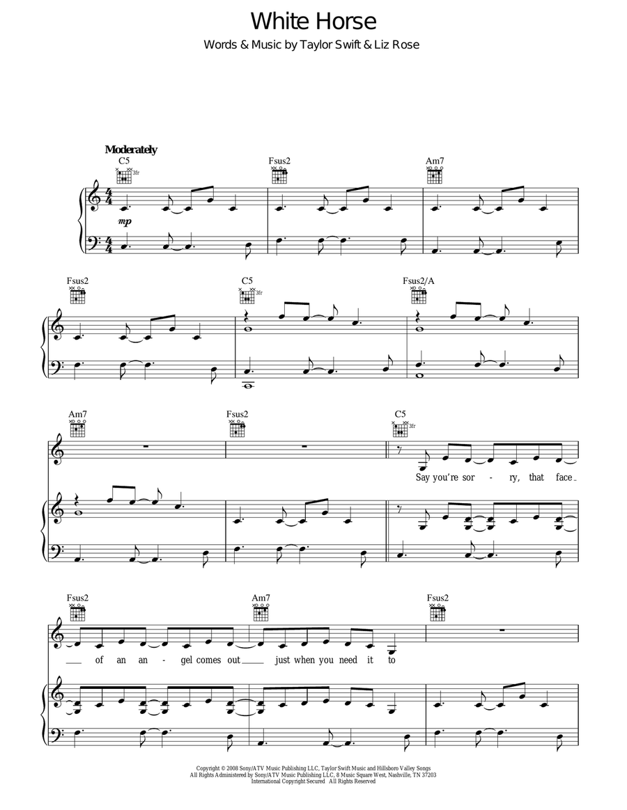 White Horse White Horse Acoustic Guitar scores gallery preview page 1
