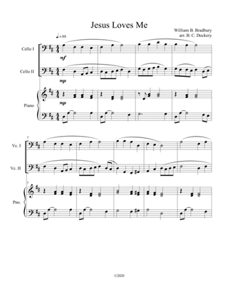 Jesus Loves Me (cello duet) with optional piano accompaniment
