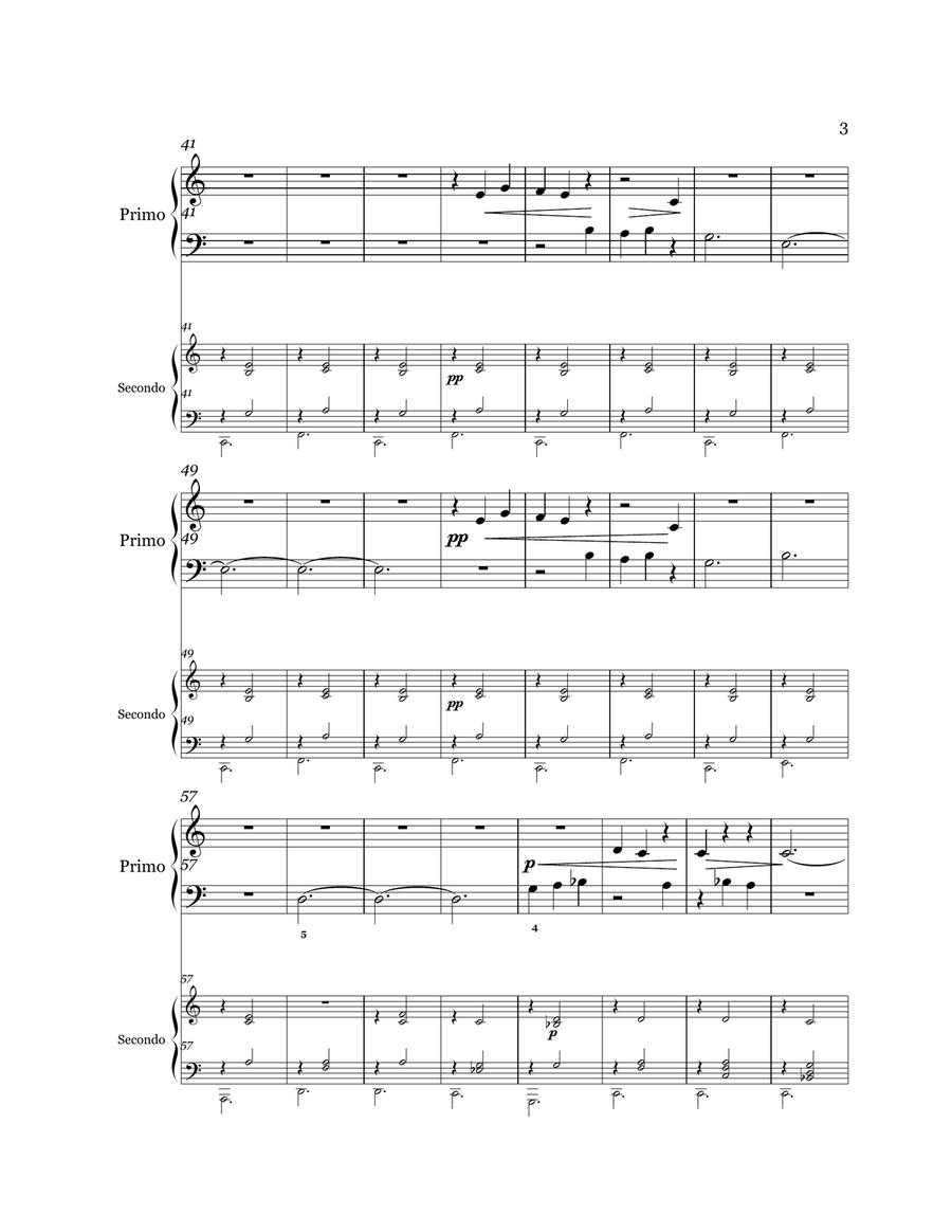 Gymnopédie No. 1 (Piano Duet) Easy Piano scores gallery preview page 3