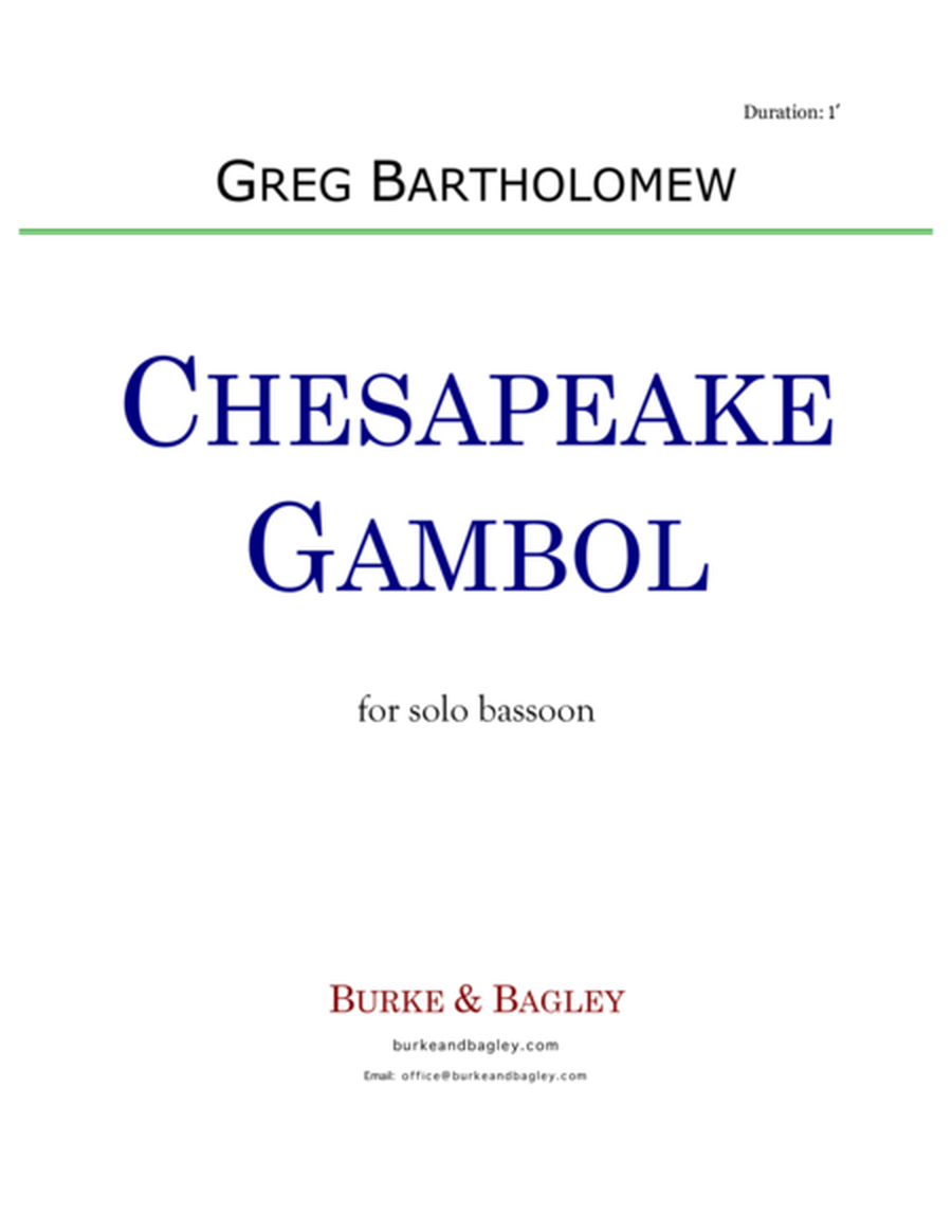 Chesapeake Gambol for solo bassoon image number null