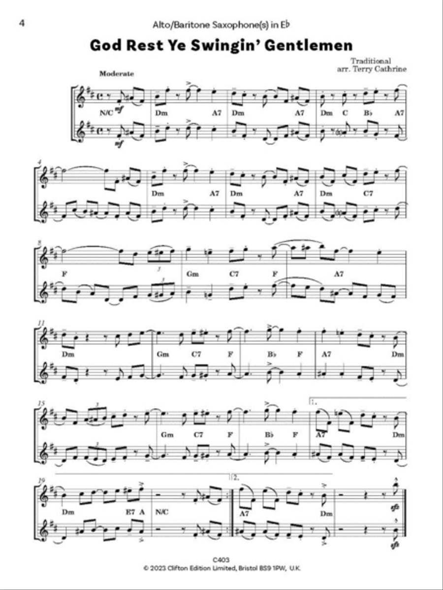Christmas Jazz Pick & Mix Saxophone Woodwind Duet scores gallery preview page 2