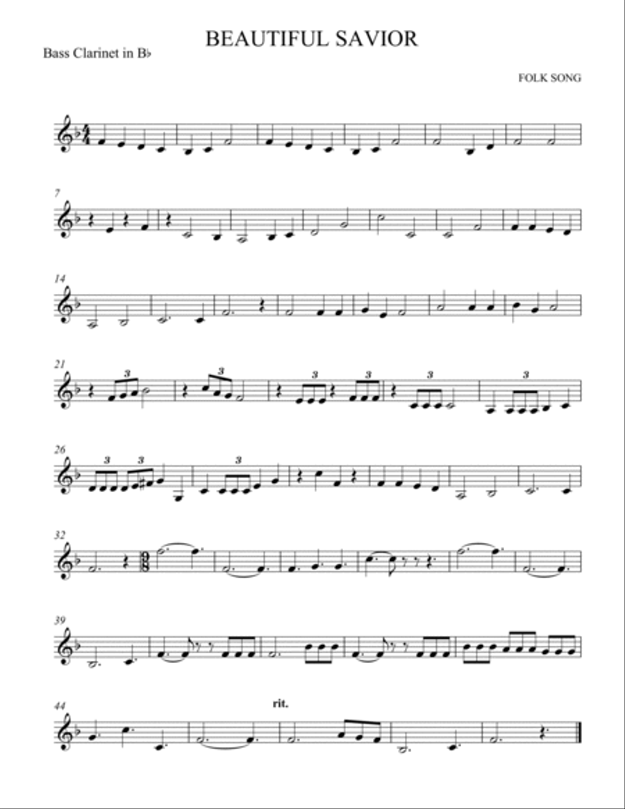 Beautiful Savior and Blessed Assurance Woodwind Quartet scores gallery preview page 3