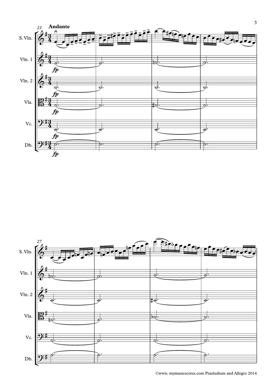 Kreisler Praeludium and Allegro for Violin and String Orchestra String Orchestra scores gallery preview page 4
