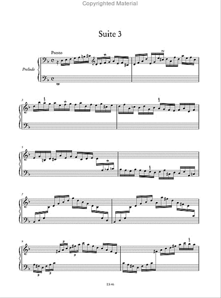 8 Suites for Keyboard (1720) HWV 426-433 ‘mises dans une autre applicature pour la facilité de la main’ by Gottlieb Muffat (1736) Harpsichord scores gallery preview page 4