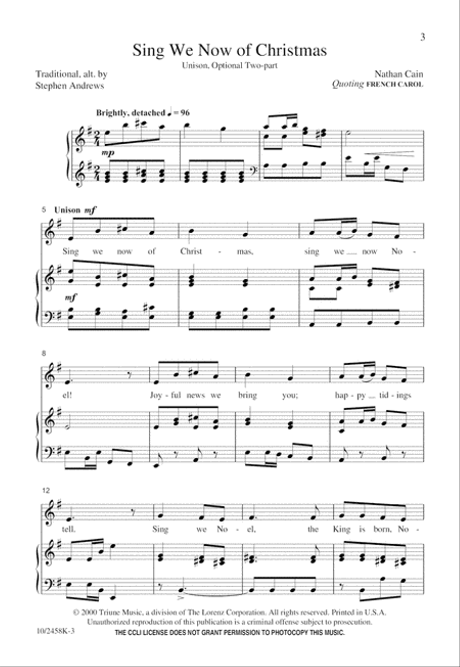 Sing We Now of Christmas Sing We Now of Christmas Unison Choir scores gallery preview page 3
