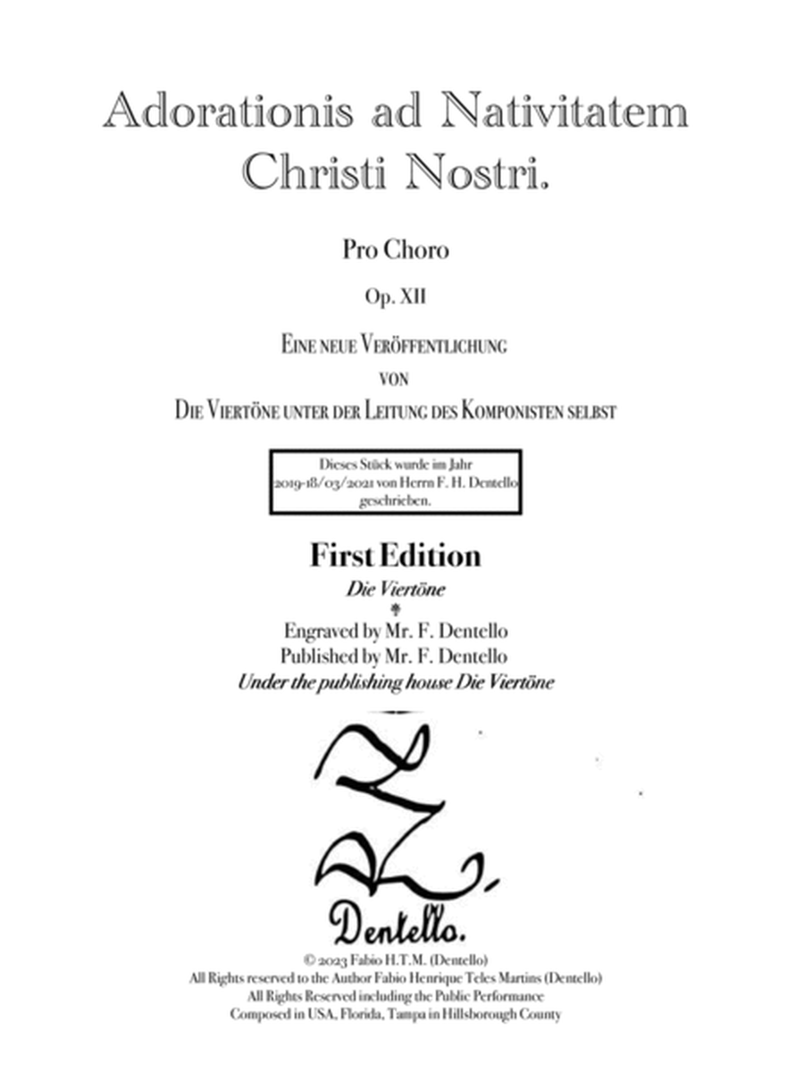 Adorationis ad Nativitatem Christi Nostri Opus 12 image number null